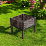 16" X 16" Dark Brown Heavy Duty Plastic Square Self Watering Raised Garden Bed