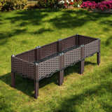 47" X 16" Dark Brown Heavy Duty Plastic Rectangular Self Watering Raised Garden Bed