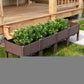 16" Dark Brown Plastic Indoor Outdoor Rectangular Planter Box