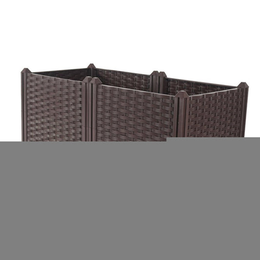 32" X 16" Dark Brown Heavy Duty Plastic Rectangular Self Watering Planter Box