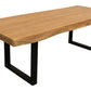 70" Natural And Black Solid Wood And Iron Live Edge Coffee Table
