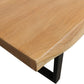 70" Natural And Black Solid Wood And Iron Live Edge Coffee Table