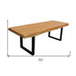 70" Natural And Black Solid Wood And Iron Live Edge Coffee Table