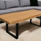 70" Natural And Black Solid Wood And Iron Live Edge Coffee Table
