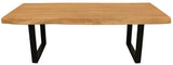 59" Natural And Black Solid Wood And Iron Live Edge Coffee Table