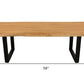 59" Natural And Black Solid Wood And Iron Live Edge Coffee Table