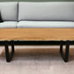 59" Natural And Black Solid Wood And Iron Live Edge Coffee Table