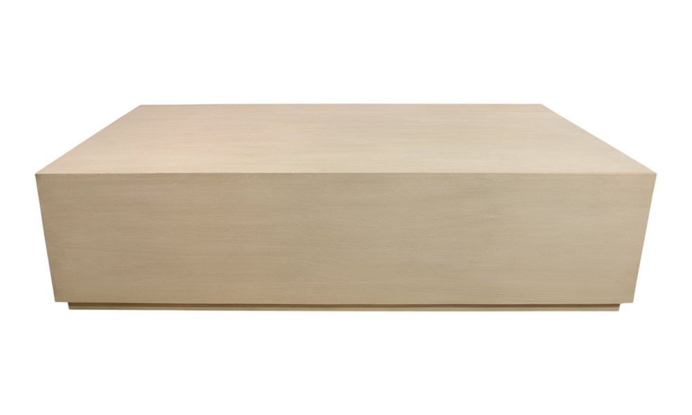 66" Natural Solid Wood Distressed Coffee Table