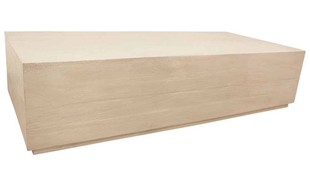 66" Natural Solid Wood Distressed Coffee Table