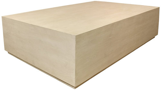 66" Natural Solid Wood Distressed Coffee Table