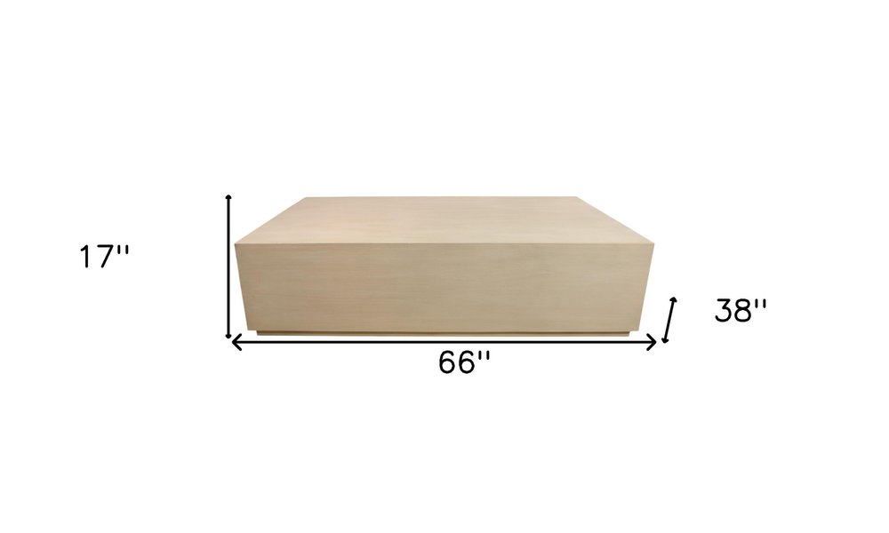 66" Natural Solid Wood Distressed Coffee Table