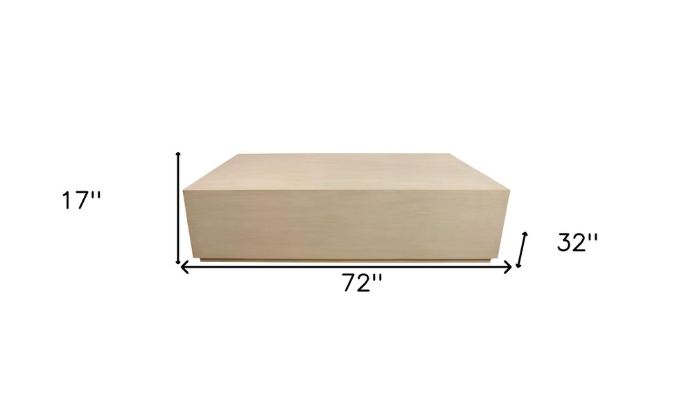 72" Natural Solid Wood Distressed Coffee Table