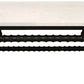 48" White And Black Genuine Marble And Solid Wood Square Coffee Table
