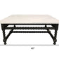 48" White And Black Genuine Marble And Solid Wood Square Coffee Table