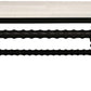 48" White And Black Genuine Marble And Solid Wood Square Coffee Table