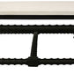48" White And Black Genuine Marble And Solid Wood Square Coffee Table