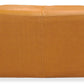 36" Orange Genuine Leather And Solid Wood Square Cocktail Table