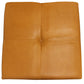 36" Orange Genuine Leather And Solid Wood Square Cocktail Table