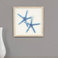 Blue and White Distressed Metal Starfish Framed Wall Art