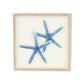 Blue and White Distressed Metal Starfish Framed Wall Art