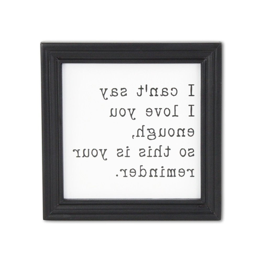 Black And White I Cant Say I Love You Enough Black Framed Print Wall Art