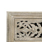 35" Gray Carved Floral Solid Wood Six Drawer Dresser
