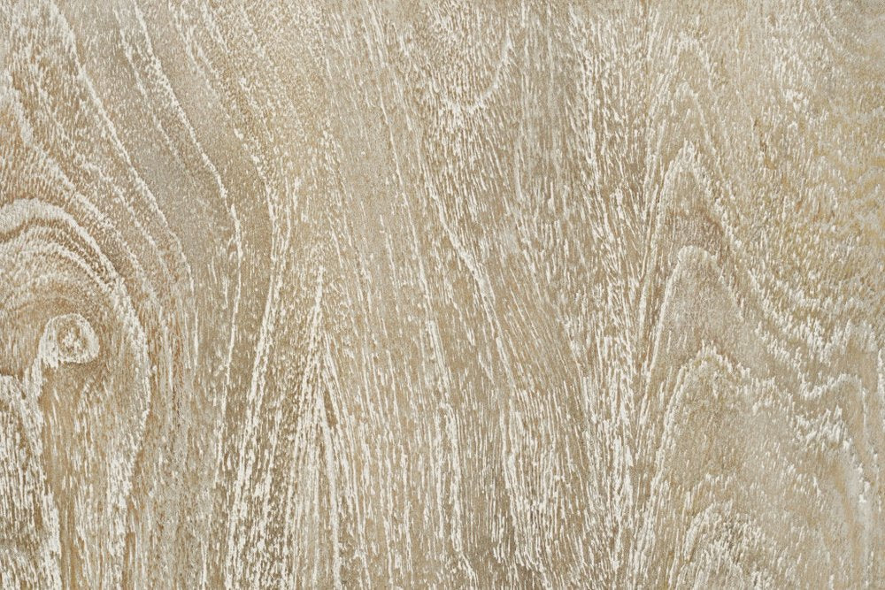 35" Gray Carved Floral Solid Wood Six Drawer Dresser