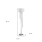 66" Clear And Silver Crystal And Metal Floor Lamp With White Linen Drum Shade