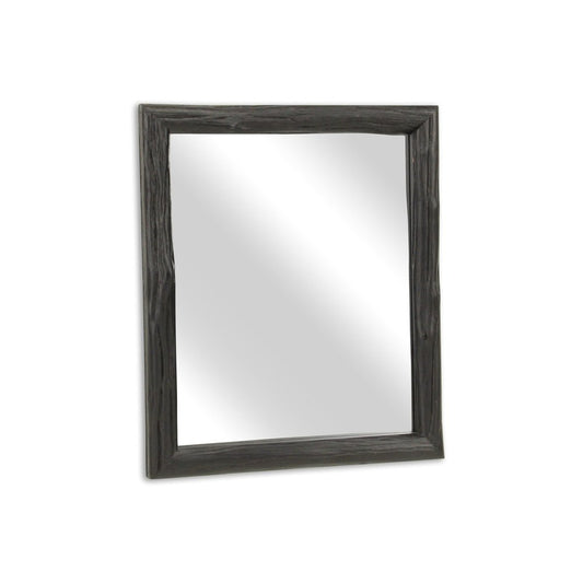 20" Black Solid Wood Accent Mirror