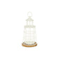 12" White And Natural Metal And Wood Lighthouse Tabletop Lantern Candle Holder