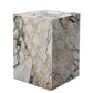 20" Ivory Marble Square Block End Table