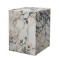 20" Ivory Marble Square Block End Table