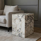 20" Ivory Marble Square Block End Table