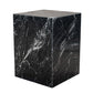 20" Black Marble Square Block End Table