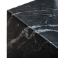 20" Black Marble Square Block End Table