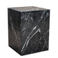 20" Black Marble Square Block End Table