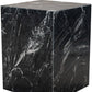 20" Black Marble Square Block End Table