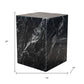 20" Black Marble Square Block End Table