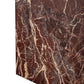 20" Red Marble Square Block End Table
