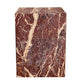 20" Red Marble Square Block End Table