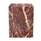 20" Red Marble Square Block End Table