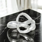 6" Silver Cast Iron Modern Abstract Infinity Knot Tabletop Sculpture