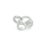 6" Silver Cast Iron Modern Abstract Infinity Knot Tabletop Sculpture