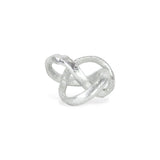 6" Silver Cast Iron Modern Abstract Infinity Knot Tabletop Sculpture