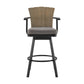 44" Charcoal Metal Swivel Outdoor Bar Height chair with Footrest