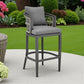 37" Gray Metal Outdoor Counter Height Bar chair with Footrest