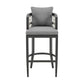 37" Gray Metal Outdoor Counter Height Bar chair with Footrest
