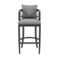 37" Gray Metal Outdoor Counter Height Bar chair with Footrest