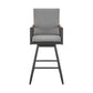 48" Dark Gray Metal Swivel Outdoor Bar Height chair with Footrest