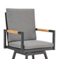 48" Dark Gray Metal Swivel Outdoor Bar Height chair with Footrest